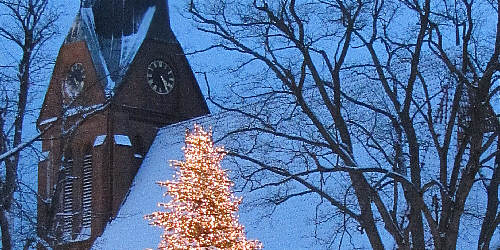 Weihnachtsbaum vor St.-Franziskus-Kirche